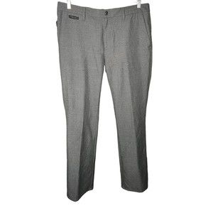 Kenneth Cole Reaction Dark Gray Spotted Viscose Dress Pants Womens Size 34/32